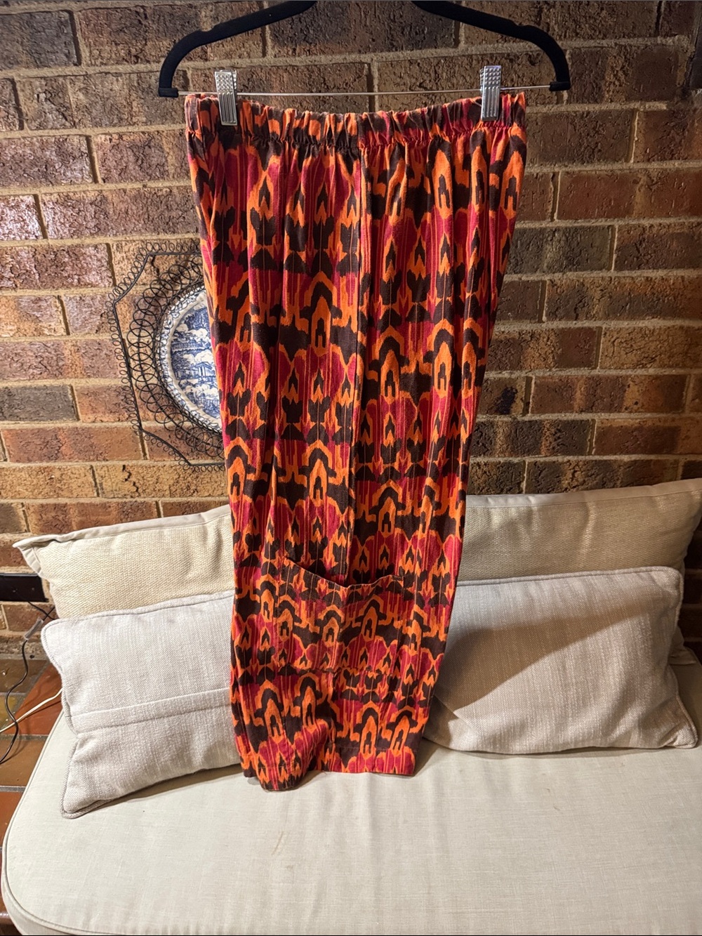 bryn Walker Orange & Pink Wide-Leg Printed Harem Pants